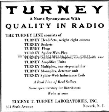 Turney Spider Web Monoplex ; Turney, Eugene T., (ID = 1718678) Radio