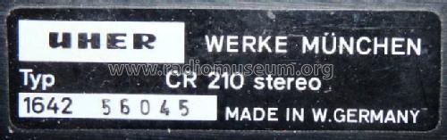 CR210 Stereo; Uher Werke; München (ID = 683651) Enrég.-R