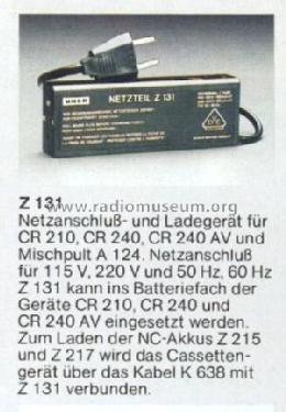 Netzanschluss- und Ladegerät Z131; Uher Werke; München (ID = 631851) Fuente-Al