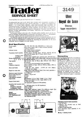 Royal de Luxe C; Uher Werke; München (ID = 2908801) R-Player