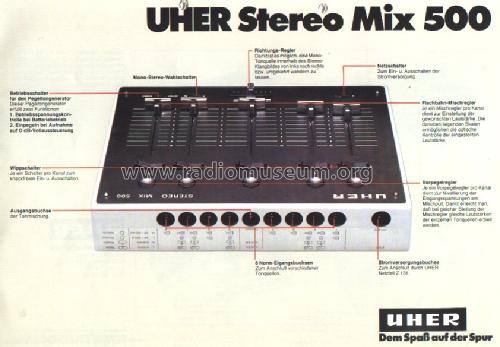 Stereo Mix 500 A124 Ab 512401001 Ampl Mixer Uher Werke München Radiomuseum