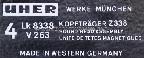 Tonkopfträger Viertelspur Stereo Z 338; Uher Werke; München (ID = 1033138) Microphone/PU