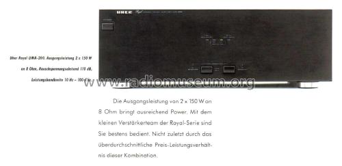 Royal Stereo Power Amplifier UMA-200; Uher Werke; München (ID = 1943871) Ampl/Mixer