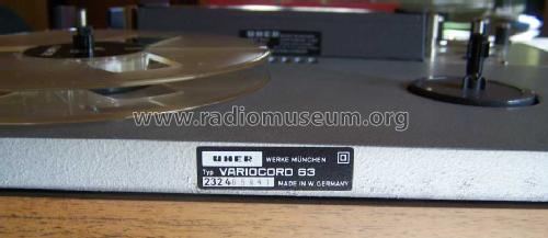 Variocord 63; Uher Werke; München (ID = 373248) Sonido-V
