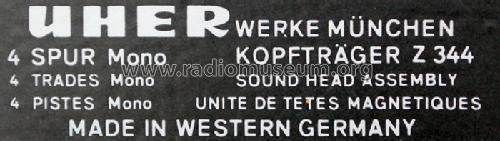 Variocord 63S; Uher Werke; München (ID = 767152) Sonido-V