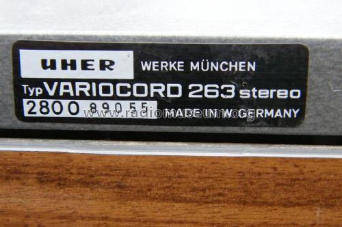 Variocord Stereo 263; Uher Werke; München (ID = 1030161) Sonido-V
