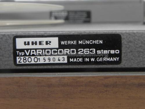 Variocord Stereo 263; Uher Werke; München (ID = 1937875) Reg-Riprod