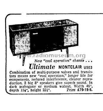 Ultimate Montclair U503; Ultimate-Ekco N.Z. (ID = 2990857) Radio