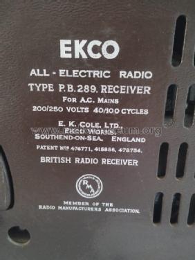 Ekco PB289; Ultimate Brand, (ID = 2807864) Radio