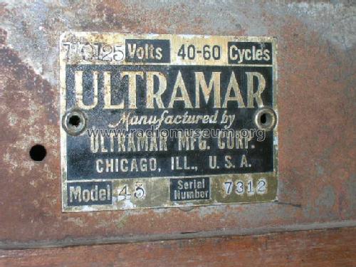 43 ; Ultramar Mfg. Corp. (ID = 984449) Radio