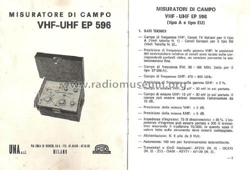 Misuratore di campo VHF-UHF EP596; Unaohm Start, Ohm, E (ID = 1355909) Equipment