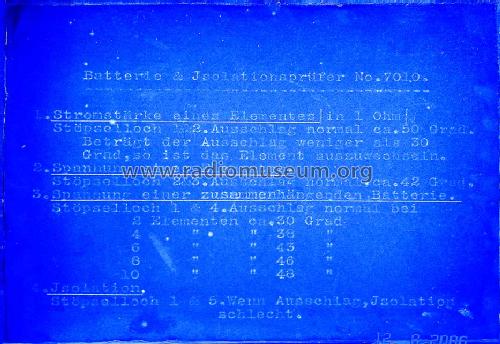 Batterie-/Isolations-Prüfer 7010; UNBEKANNTE FIRMA D / (ID = 248389) Equipment