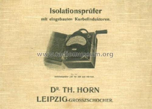 Isolationsprüfer J2V; Horn, Dr. Theodor; (ID = 1472181) Equipment