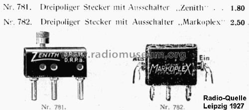 Markoplex dreipoliger Stecker mit Ausschalter ; Cohn, Martin; Berlin (ID = 1434360) Radio part