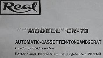 Real Automatic-Cassetten-Tonband CR-73; UNBEKANNTE FIRMA D / (ID = 650258) Enrég.-R