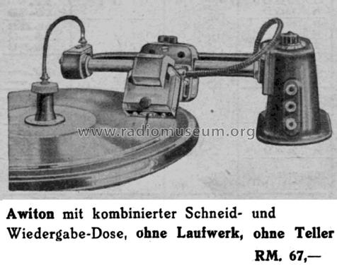 Schallplatten-Selbstaufnahme- und Wiedergabe-Gerät Awiton; Wünsch & Marcrander; (ID = 1588787) R-Player