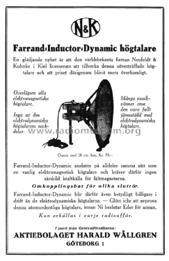 Farrand-Inductor-Dynamic Lautsprecher-Chassis ; Hagenuk N&K, (ID = 2143081) Speaker-P