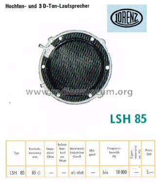 Hochtonlautsprecher LSH 85; Lorenz; Berlin, (ID = 2665841) Speaker-P