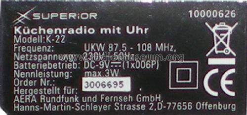 IdeenWelt Küchen Unterbau Radio - Küchenradio mit Uhr K-22 - Superior 10000626; AERA Rundfunk- und (ID = 1776386) Radio
