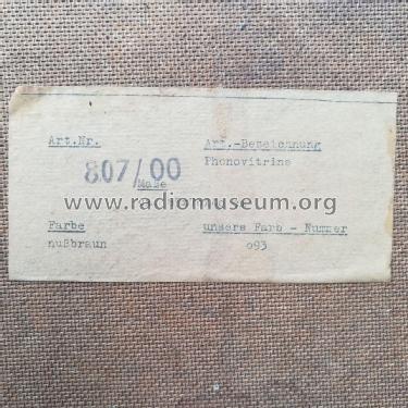 Phonovitrine 807/00; UNBEKANNTE FIRMA D / (ID = 3057747) R-Player