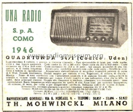 Quadri Unda R54/1; Unda Radio; Como, (ID = 2463693) Radio