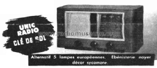 Clé de Sol ; Unic-Radio - voir (ID = 2532949) Radio