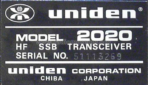 HF SSB Transceiver 2020; Uniden; Tokyo (ID = 967031) Amat TRX