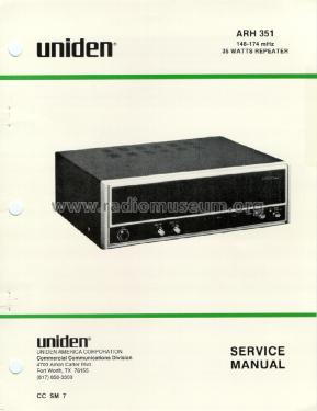 Repetidor de VHF ARH-351; Uniden; Tokyo (ID = 2769572) Commercial TRX