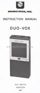 Duo-Vox - 2CH VHF-FM Monitor 6RP; Unimetrics Inc.; (ID = 1772084) Commercial Re