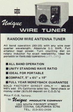 Random Wire Tuner ; Unique Products (ID = 2062737) Amateur-D