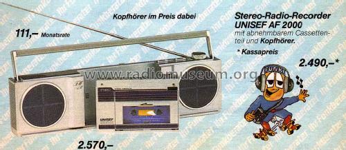 Stereo Shuttle AF-2000; Unisef; Tokyo (ID = 2110583) Radio