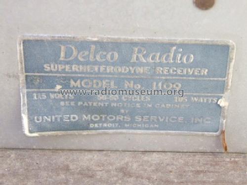 Delco 1109; United Motors (ID = 410324) Radio