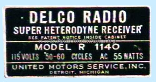 Delco R1140; United Motors (ID = 765519) Radio