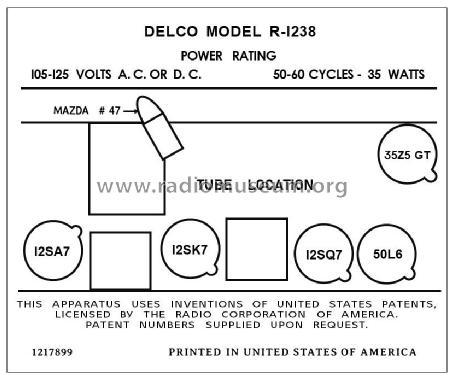 Delco R-1238; United Motors (ID = 2829384) Radio