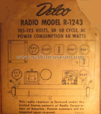 Delco R-1243 ; United Motors (ID = 525971) Radio
