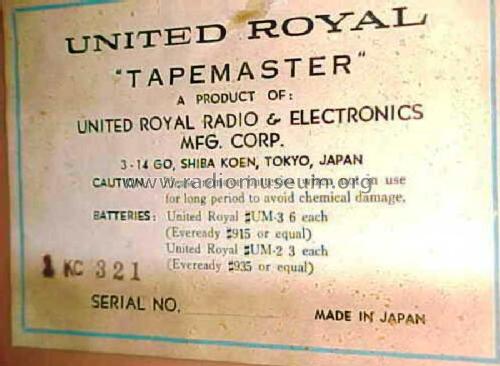Tapemaster ; United Royal Radio & (ID = 2646965) R-Player