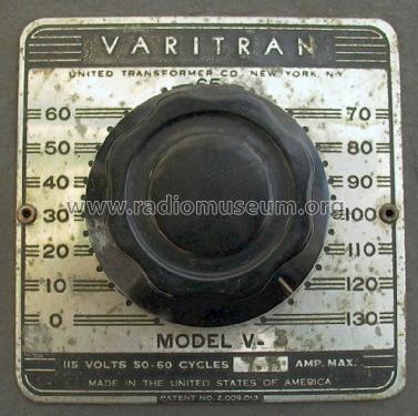 Varitran Variable Auto Transformer V-3; United Transformer (ID = 1338937) Equipment