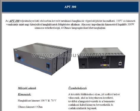 Power Amplifier APT 300; Univox Kft.; (ID = 1620463) Ampl/Mixer