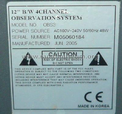 DTX 12' B/W 4 Channel Observation System OBS3; Unknown - CUSTOM (ID = 1947597) Television