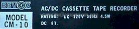 Bevox Cassette Recorder CM-10; Unknown - CUSTOM (ID = 552481) Reg-Riprod