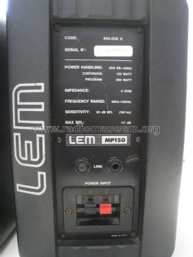 Casse acustiche LEM MP150; LEM Professional (ID = 1961126) Speaker-P