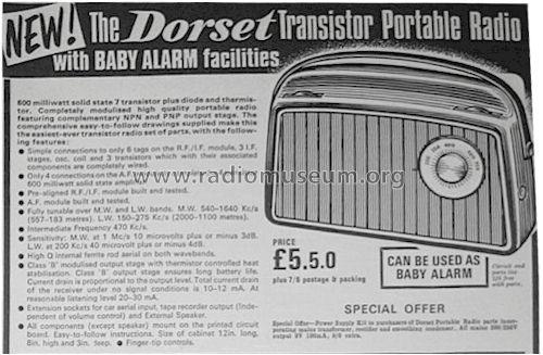 Dorset Transistor Portable Radio with Baby Alarm Kit Radio; Unknown - CUSTOM (ID = 1269528) Radio