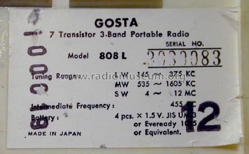 Gosta 808L; Unknown - CUSTOM (ID = 1010468) Radio