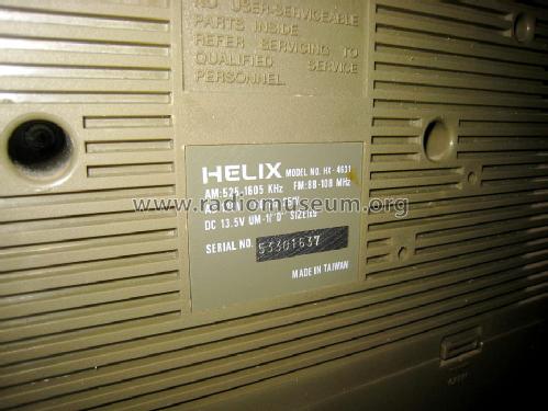 Helix AM-FM Stereo Radio Cassette Recorder HX-4631; Unknown - CUSTOM (ID = 1184025) Radio