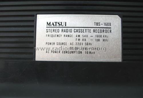 Matsui Stereo Cassette Recorder TBS-1608; Dixons Retail plc; (ID = 1073550) Radio