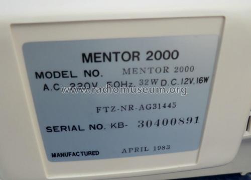 Mentor 2000; Unknown - CUSTOM (ID = 1844643) Television