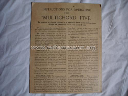 Multichord Five ; Multichord; Where? (ID = 1039985) Radio