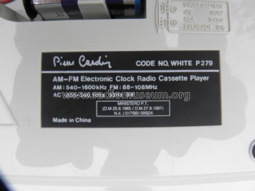 Pierre Cardin AM-FM Electronic Clock Radio Cassette Player White P279; Unknown - CUSTOM (ID = 2013936) Radio