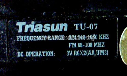 Portable Clock Radio Triasun TU-07; Unknown - CUSTOM (ID = 1666718) Radio