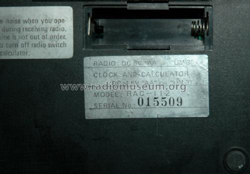 Radio with Clock and Calculator RAC-112; Unknown - CUSTOM (ID = 1043716) Radio